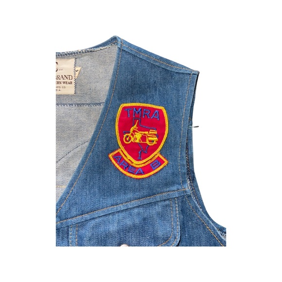 Vintage DeeCee Denim Button Up Western Vest: Men’s Size 46: Motorcycle Cut - Picture 3 of 5